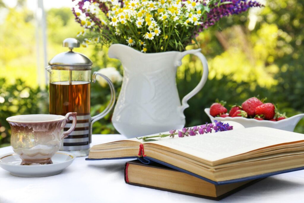 Book with a sprig of lavender 1